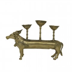 HOLY COW CANDLE HOLDER BRONZ GOLD COLOR       - STATUES